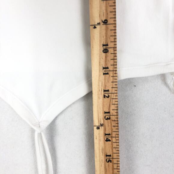 ANWND Women's White Long Sleeve Rib Knit Cropped Top with String Tie - S/M - Picture 13 of 15